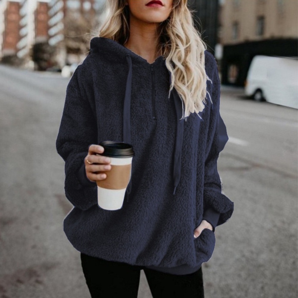 Cozy Escape Quarter Zip Teddy Hoodie